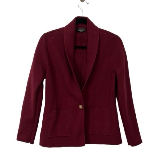 Summersalt Ribbed Sweater Blazer, Burgundy, Women’s Size M - Picture 1 of 5